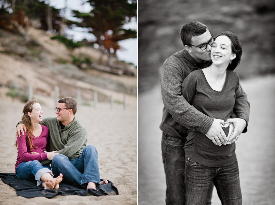 baker beach maternity session, san francisco, laurel and stephen, golden gate bridge