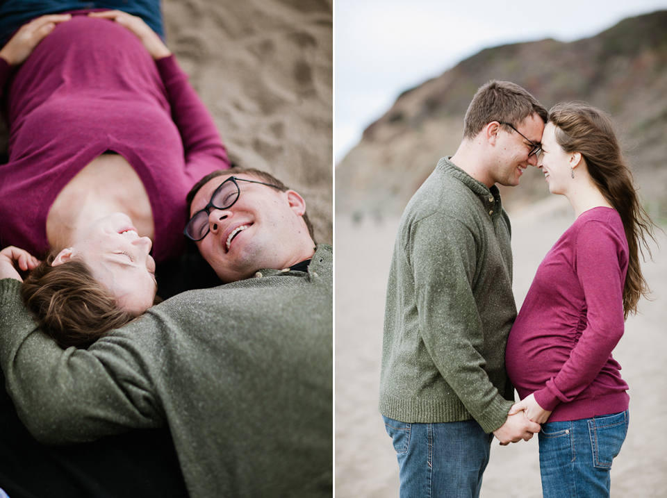baker beach maternity session, san francisco, laurel and stephen, golden gate bridge