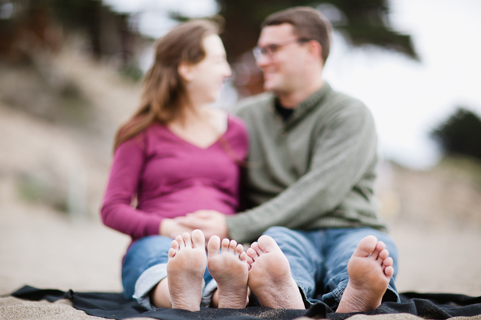 baker beach maternity session, san francisco, laurel and stephen, golden gate bridge