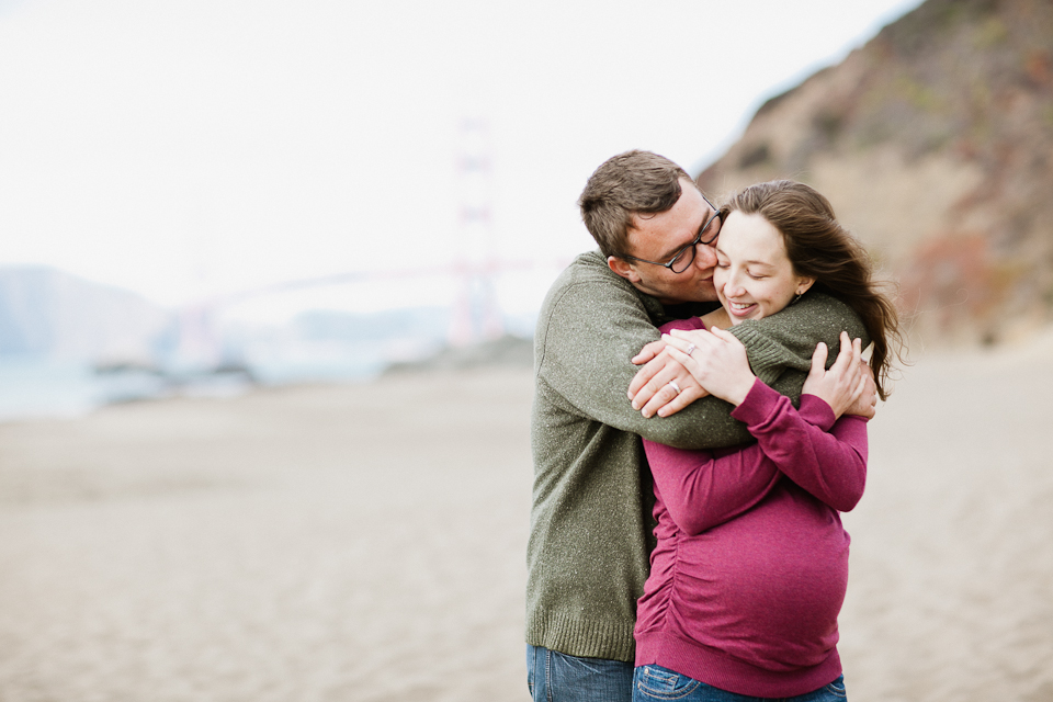 baker beach maternity session, san francisco, laurel and stephen, golden gate bridge