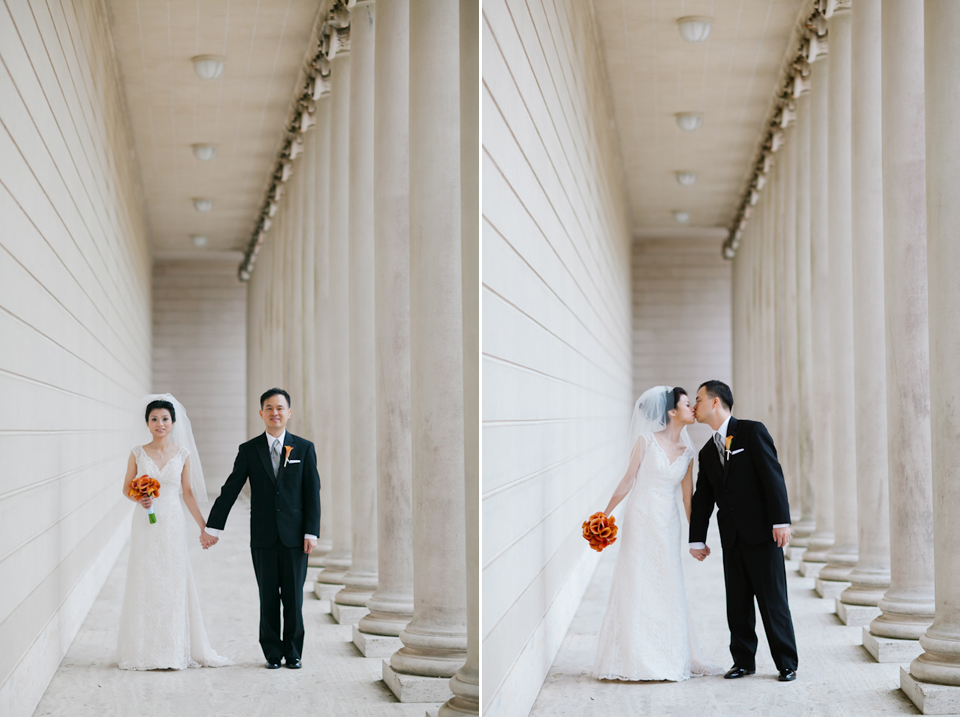 san francisco wedding photographer, legion of honor wedding, legion of honor bride and a groom, architecture wedding, columns, san francisco wedding photographer