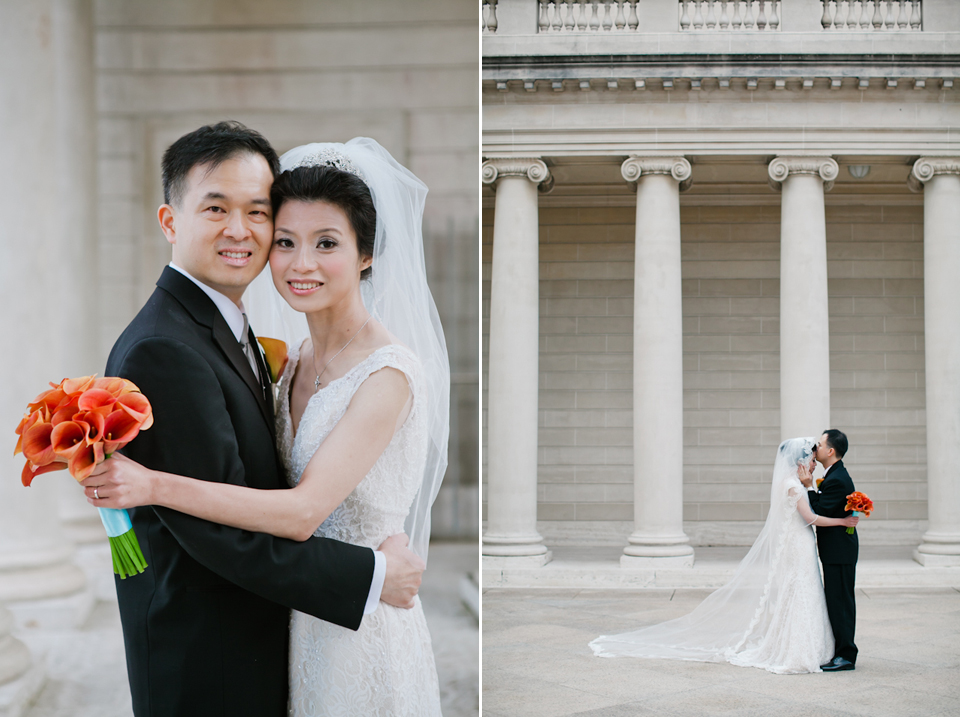 san francisco wedding photographer, legion of honor wedding, legion of honor bride and a groom, architecture wedding, columns, san francisco wedding photographer