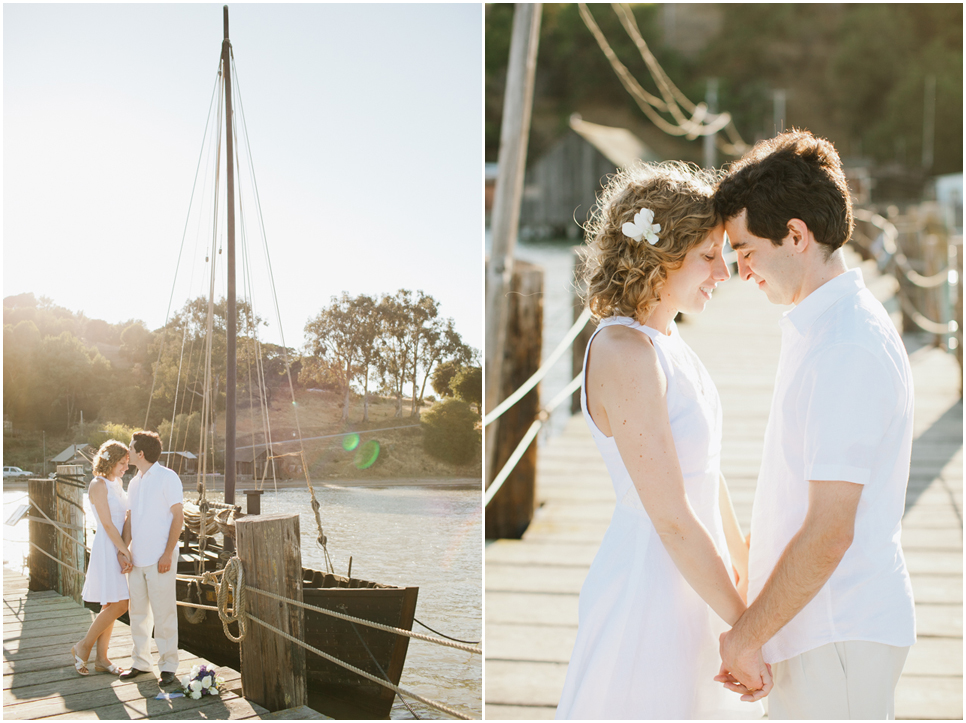 china camp state park wedding, san rafael wedding photographer, elope, elopement wedding, intimate wedding, rustic wedding, untraditional wedding, golden light portraits, rustic steam boat, vintage steam boat, lake, water, small ceremony, diy brides