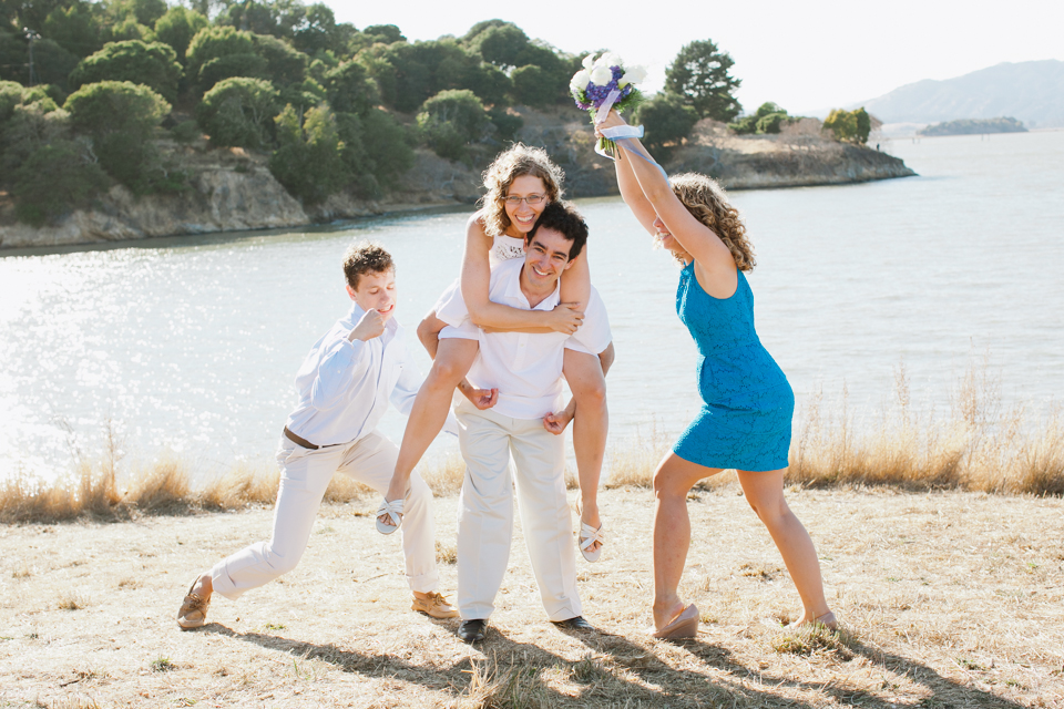 china camp state park wedding, san rafael wedding photographer, elope, elopement wedding, intimate wedding, rustic wedding, untraditional wedding, golden light portraits, rustic steam boat, vintage steam boat, lake, water, small ceremony, diy brides