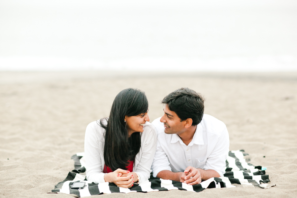 baker beach engagement, san francisco engagement session, engagement photographer, indian engagement photographer, foggy engagement