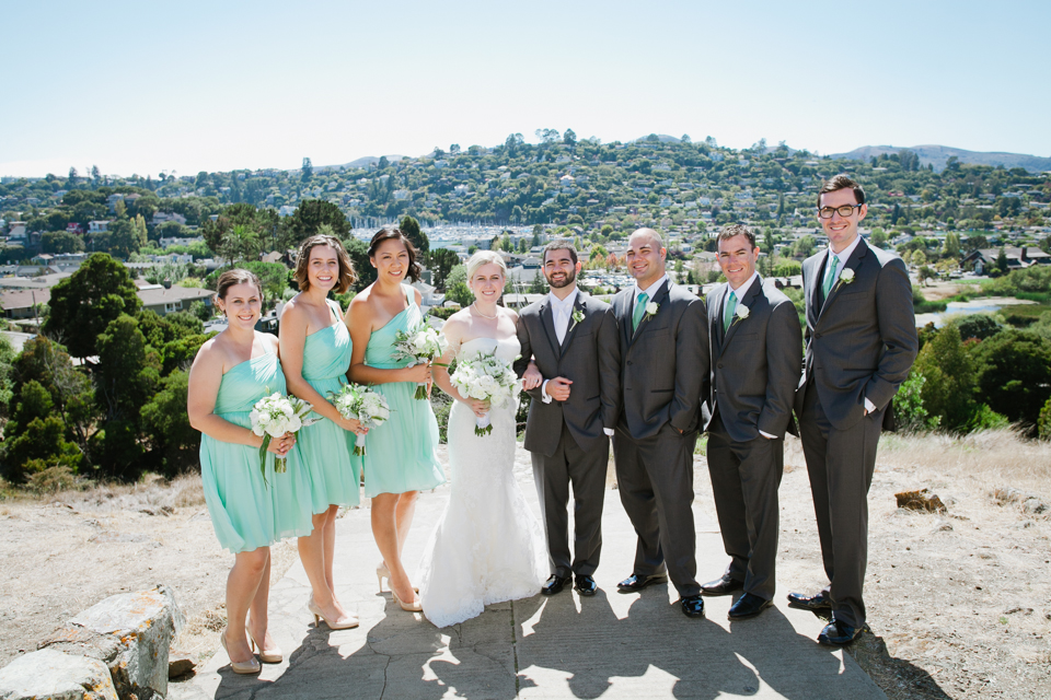 tiburon wedding, old st. hilary's church wedding, guaymas restaurant wedding lunch, bay area wedding photographer, tiffany blue bridesmaids, mill valley flowers, wedding with a view