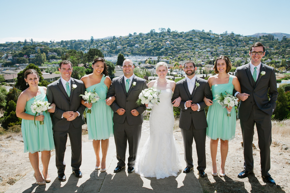 tiburon wedding, old st. hilary's church wedding, guaymas restaurant wedding lunch, bay area wedding photographer, tiffany blue bridesmaids, mill valley flowers, wedding with a view