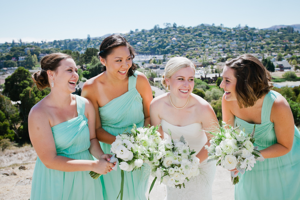 tiburon wedding, old st. hilary's church wedding, guaymas restaurant wedding lunch, bay area wedding photographer, tiffany blue bridesmaids, mill valley flowers, wedding with a view