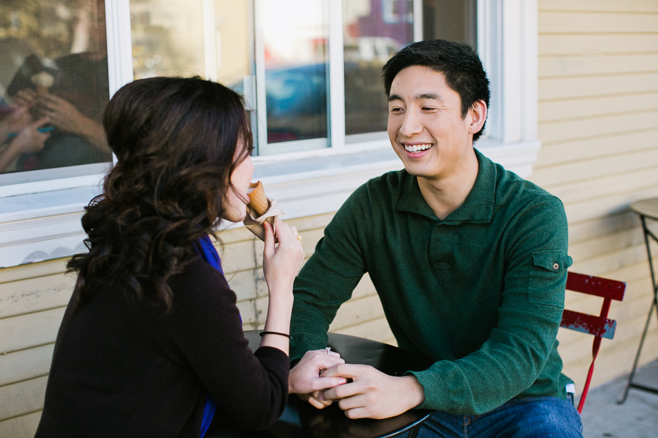  san francisco engagement session, san francisco engagement photographer, bay area wedding photographer, golden light, california wedding photography, jasmine lee photography, ice cream engagement, Humphry Slocombe Ice Cream, mission district engagement, potrero hill engagement, balloons