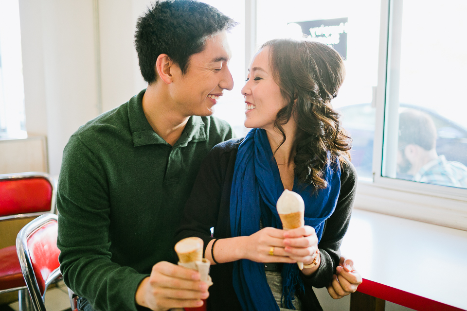  san francisco engagement session, san francisco engagement photographer, bay area wedding photographer, golden light, california wedding photography, jasmine lee photography, ice cream engagement, Humphry Slocombe Ice Cream, mission district engagement, potrero hill engagement, balloons