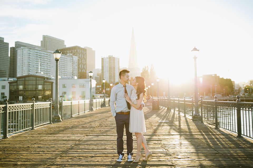 san francisco engagement session, san francisco engagement photographer, bay area wedding photographer, golden light, potrero hill engagement, cupids arrow, cupids bow engagement, pier 7 engagement, california wedding photography, jasmine lee photography