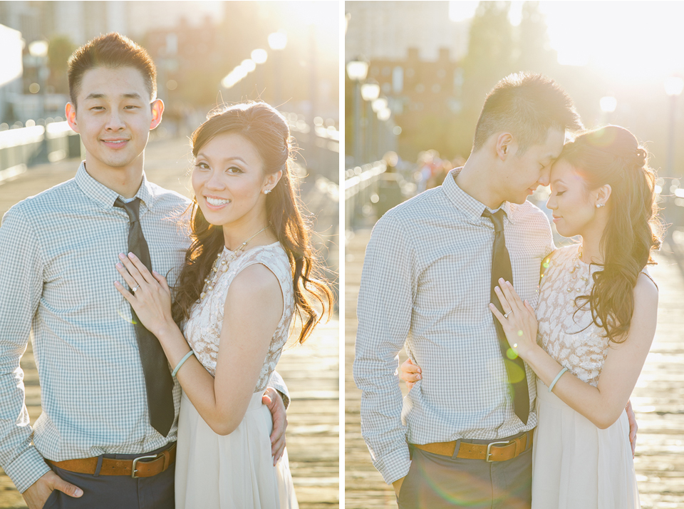 san francisco engagement session, san francisco engagement photographer, bay area wedding photographer, golden light, potrero hill engagement, cupids arrow, cupids bow engagement, pier 7 engagement, california wedding photography, jasmine lee photography