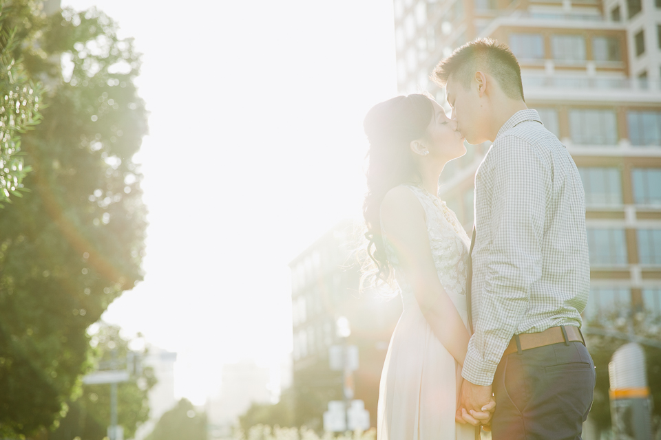 san francisco engagement session, san francisco engagement photographer, bay area wedding photographer, golden light, potrero hill engagement, cupids arrow, cupids bow engagement, pier 7 engagement, california wedding photography, jasmine lee photography