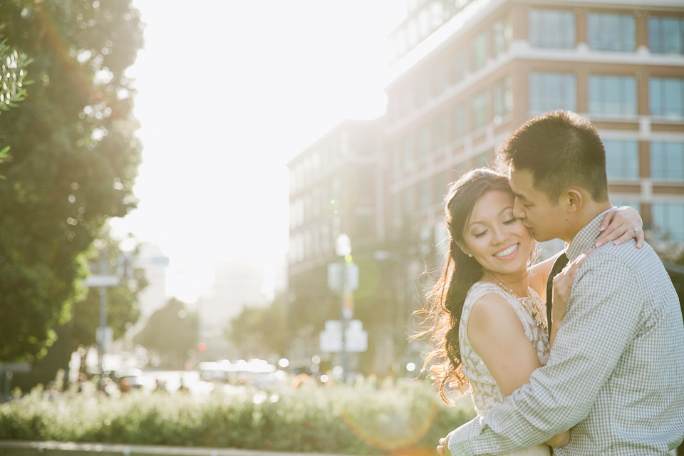 san francisco engagement session, san francisco engagement photographer, bay area wedding photographer, golden light, potrero hill engagement, cupids arrow, cupids bow engagement, pier 7 engagement, california wedding photography, jasmine lee photography