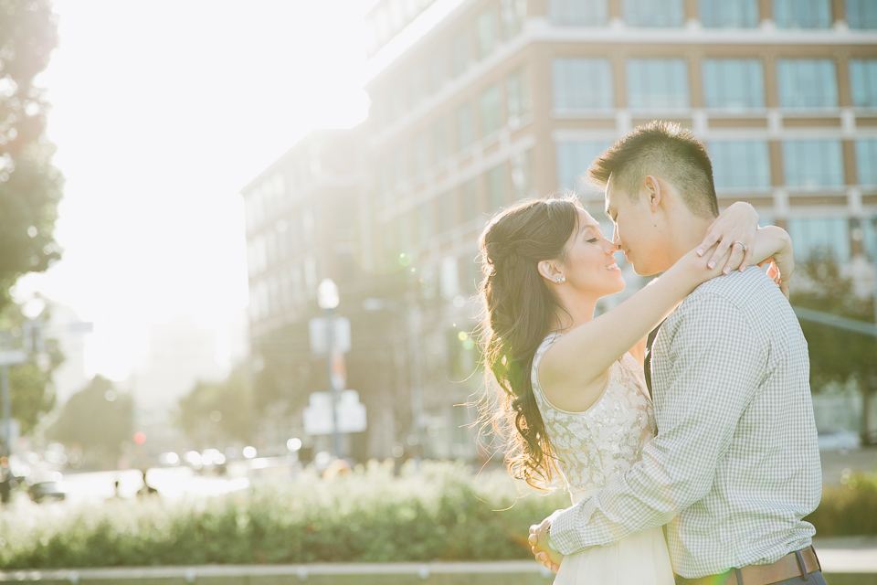 san francisco engagement session, san francisco engagement photographer, bay area wedding photographer, golden light, potrero hill engagement, cupids arrow, cupids bow engagement, pier 7 engagement, california wedding photography, jasmine lee photography