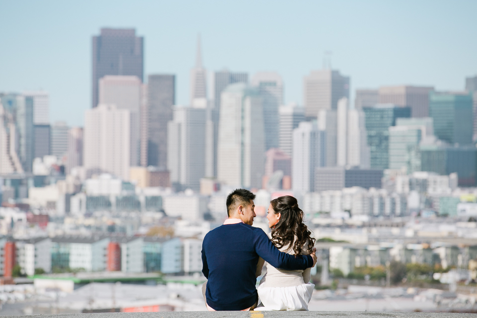 san francisco engagement session, san francisco engagement photographer, bay area wedding photographer, golden light, potrero hill engagement, cupids arrow, cupids bow engagement, pier 7 engagement, california wedding photography, jasmine lee photography