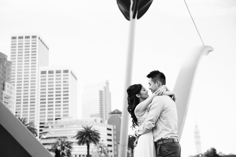 san francisco engagement session, san francisco engagement photographer, bay area wedding photographer, golden light, potrero hill engagement, cupids arrow, cupids bow engagement, pier 7 engagement, california wedding photography, jasmine lee photography