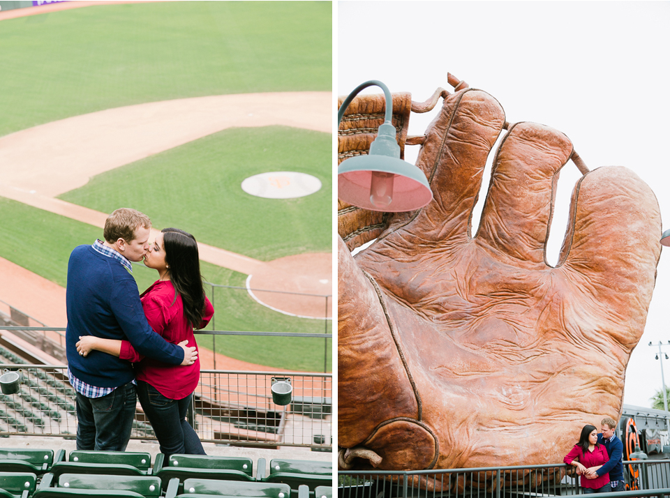  san francisco engagement session, san francisco engagement photographer, bay area wedding photographer, golden light, california wedding photography, jasmine lee photography, san francisco giants baseball engagement session, giants engagement session, photographing inside the ballpark, private tour engagement, mlb engagement, giants fans