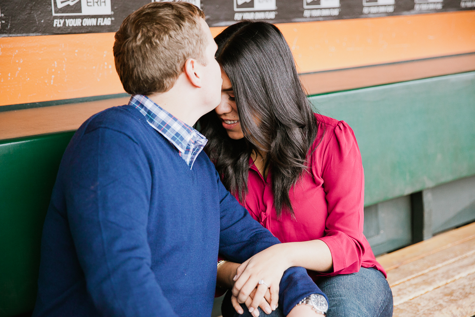  san francisco engagement session, san francisco engagement photographer, bay area wedding photographer, golden light, california wedding photography, jasmine lee photography, san francisco giants baseball engagement session, giants engagement session, photographing inside the ballpark, private tour engagement, mlb engagement, giants fans