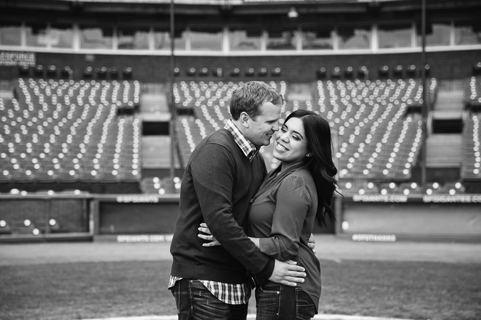  san francisco engagement session, san francisco engagement photographer, bay area wedding photographer, golden light, california wedding photography, jasmine lee photography, san francisco giants baseball engagement session, giants engagement session, photographing inside the ballpark, private tour engagement, mlb engagement, giants fans