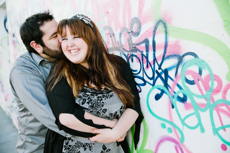  san francisco engagement session, san francisco engagement photographer, bay area wedding photographer, golden light, california wedding photography, jasmine lee photography, graffiti wall engagement, artwork, urban engagement, pier 7 engagement