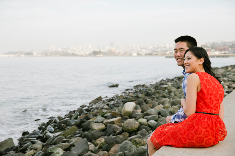 san francisco engagement session, golden gate park engagement, row boat engagement, bouquet of balloons on a boat, stow lake bridge, stow lake engagement, chrissy fields engagement, rock n roll couple, golden gate bridge, eat, drink, be merry, photobooth, save the dates, bay area wedding photographer, bay area engagement photography, jasmine lee photography