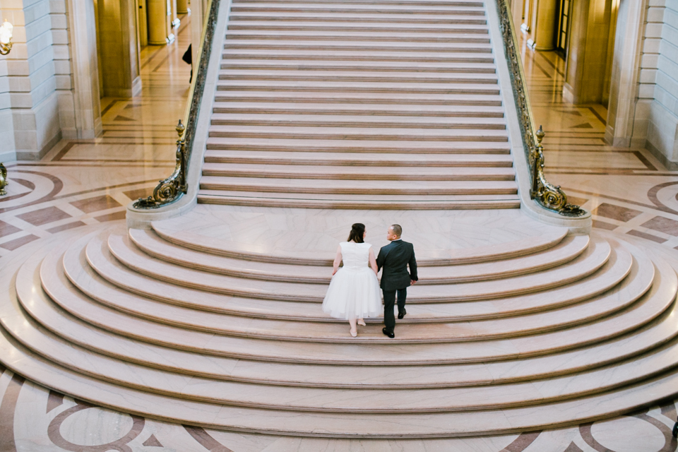 san francisco city hall wedding photographer, courthouse wedding, civil ceremony wedding, christian louboutin white glitter wedding shoes, Decollete Glitter Point-Toe Red Sole Pump, Glacier, creative city hall wedding photos, silhouette wedding photos, the most creative wedding photos at san francisco city hall, pier 7, golden light, rainy wedding, happy wedding couple, bay area wedding photographer, architecture wedding photography, transamerica pyramid, jasmine lee photography