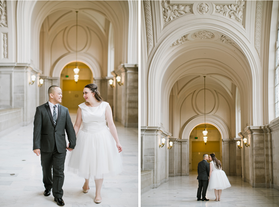 san francisco city hall wedding photographer, courthouse wedding, civil ceremony wedding, christian louboutin white glitter wedding shoes, Decollete Glitter Point-Toe Red Sole Pump, Glacier, creative city hall wedding photos, silhouette wedding photos, the most creative wedding photos at san francisco city hall, pier 7, golden light, rainy wedding, happy wedding couple, bay area wedding photographer, architecture wedding photography, transamerica pyramid, jasmine lee photography