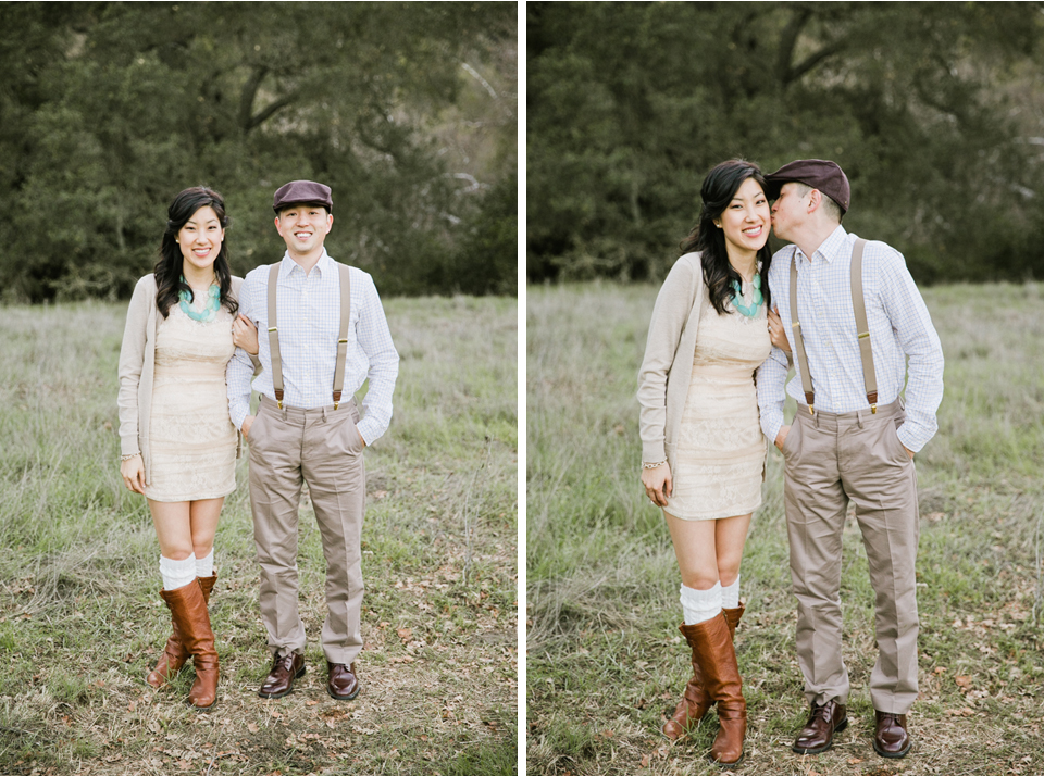 sunol regional park engagement session, post-wedding session, anniversary session, open fields, oak tree, golden light, vintage post-wedding session, cows, east bay wedding photographer, bay area wedding photographer, jasmine lee photography, flower fields