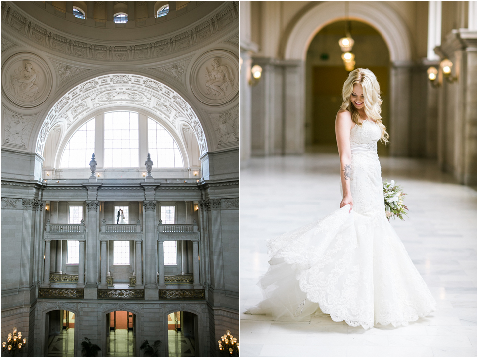 San Francisco City Hall Wedding Photographer, city hall wedding, civil ceremony, beautiful bride and groom, trumpet wedding gown, mermaid gown, baker beach wedding, wedding on a beach, trash the dress wedding photography, bay area wedding photography, jasmine lee photography