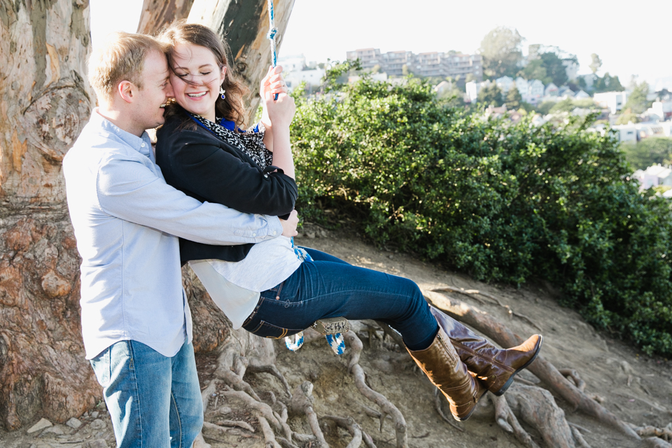 san francisco engagement session, bernal heights engagement, billy goat park, height difference, miettes candy shop, hayes valley engagement session, juice shop truck, urban engagement photos, creative engagement session, bay area wedding photographer, jasmine lee photography