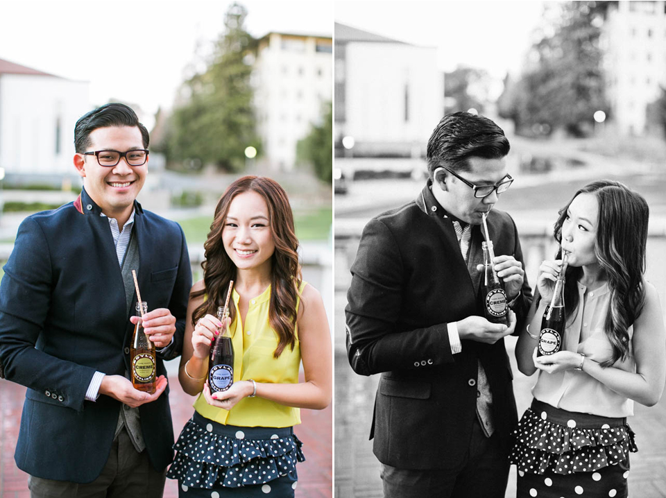 uc berkeley engagement session, cal berkeley engagement photos, uc alumni engagement photos, disney themed engagement photos, lady and the tramp engagement photos, aladdin and jasmine engagement photos, balcony photos, up themed engagement photos, balloons, school campus, fall winter engagement session, picnic themed engagement photos, bay area wedding photography, jasmine lee photography