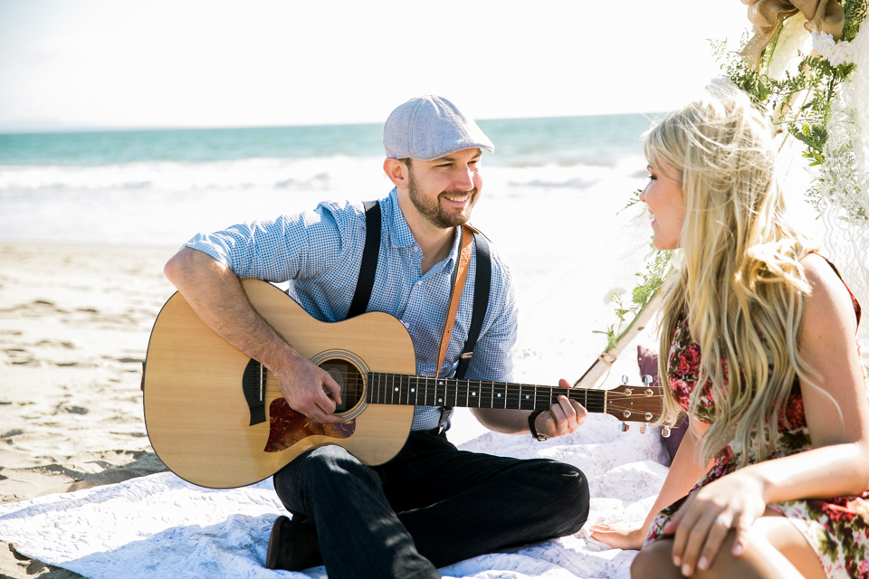 the notebook inspired engagement session, whimsical dreamy engagement session, flower crown, horse, bride, zmudowski state beach engagement session, austin and ryan, style me pretty feature, soft and whimsical, monterey beach engagement session, jasmine lee photography