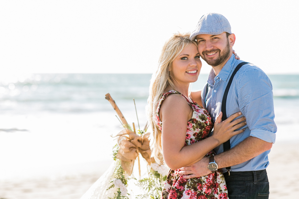 the notebook inspired engagement session, whimsical dreamy engagement session, flower crown, horse, bride, zmudowski state beach engagement session, austin and ryan, style me pretty feature, soft and whimsical, monterey beach engagement session, jasmine lee photography