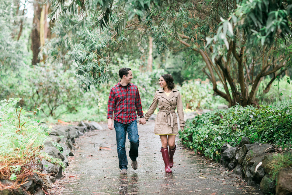 rainy day san francisco engagement session, pouring ring, bad weather engagement session, ice cream bar engagement session, golden gate park engagement session, red hunter boots, cute ice cream parlor engagement session, san francisco bay area engagement photography, bay area wedding photography, negative space, susie chhuor professional hair and makeup team, rustic nature outdoor engagement photos, destination engagement photography, jasmine lee photography