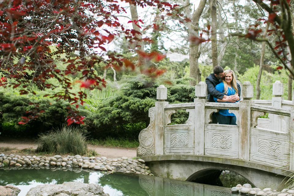 golden gate park engagement session, stow lake, japanese garden, nature, military couple, waterfall, san francisco engagement session, destination engagement session, bay area wedding photography, jasmine lee photography