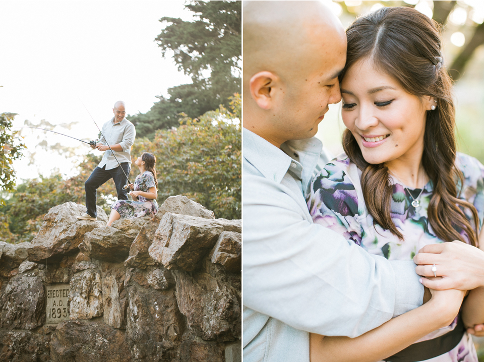 wood line engagement session, hawaii engagement session, flower crown, golden gate park, stow lake engagement session, golden light, san francisco wedding photographer, san francisco engagement session, bay area wedding photographer, destination wedding photographer, jasmine lee photography