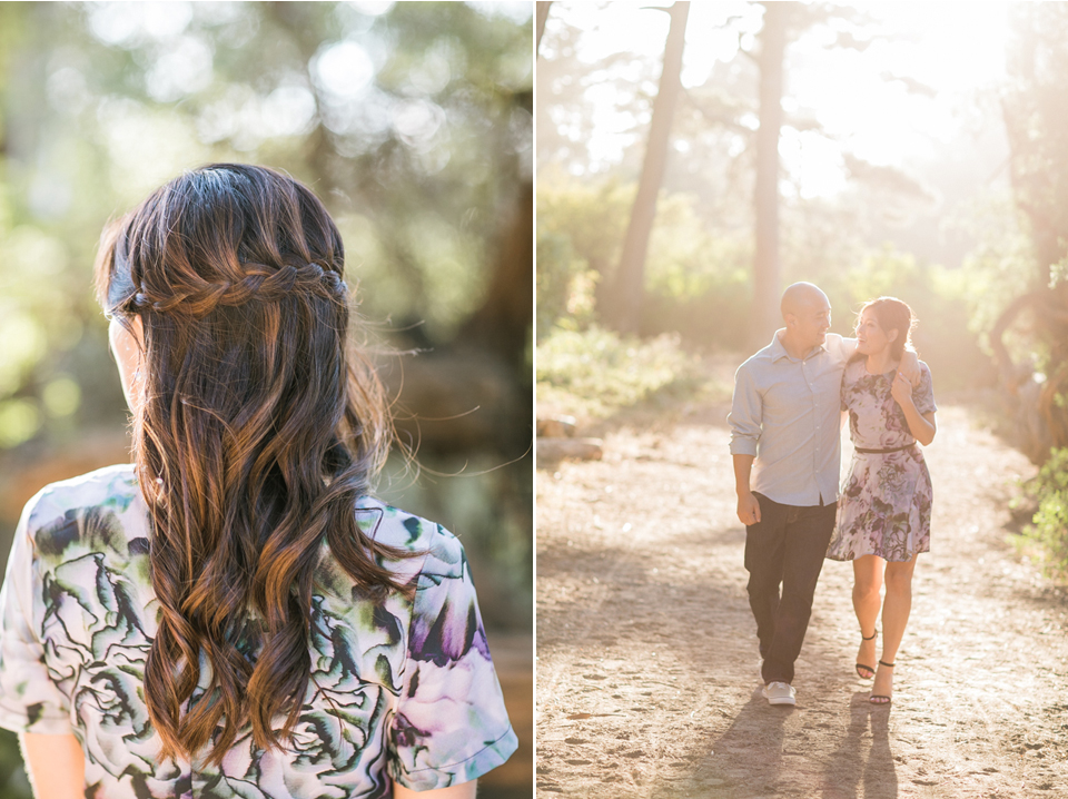 wood line engagement session, hawaii engagement session, flower crown, golden gate park, stow lake engagement session, golden light, san francisco wedding photographer, san francisco engagement session, bay area wedding photographer, destination wedding photographer, jasmine lee photography