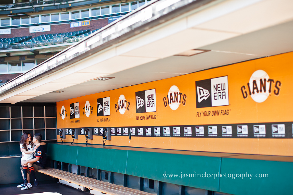 Giants Dugout, Couple, Engagement Session, Jasmine Lee Photography