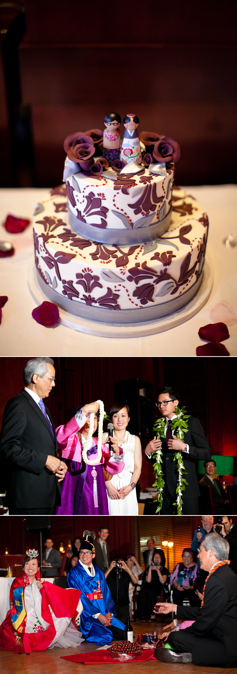 hawaiian wedding cake, hawaiian leis, korean paebaek ceremony,