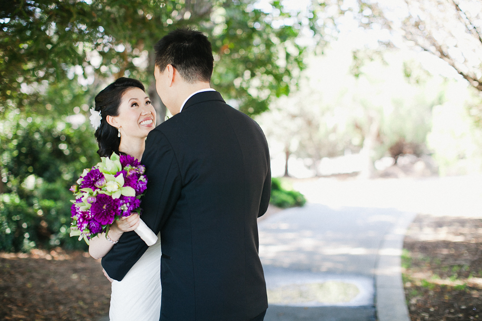 wedding first look, tiffany and lee, bride's glowing face, tears, westin hotel, millbrae