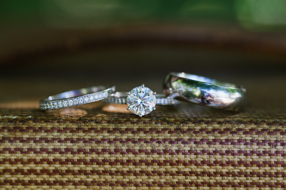 healdsburg country garden wedding, wedding rings, wedding bands, vintage wedding suitcase