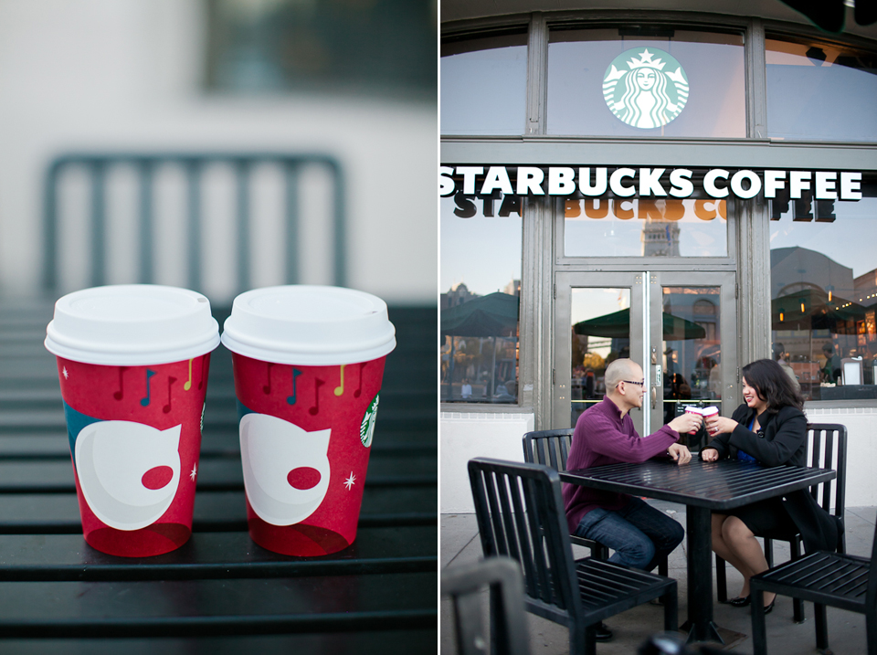 san francisco engagement photography, ferry building engagement, couple photography, urban engagement session, starbucks couple