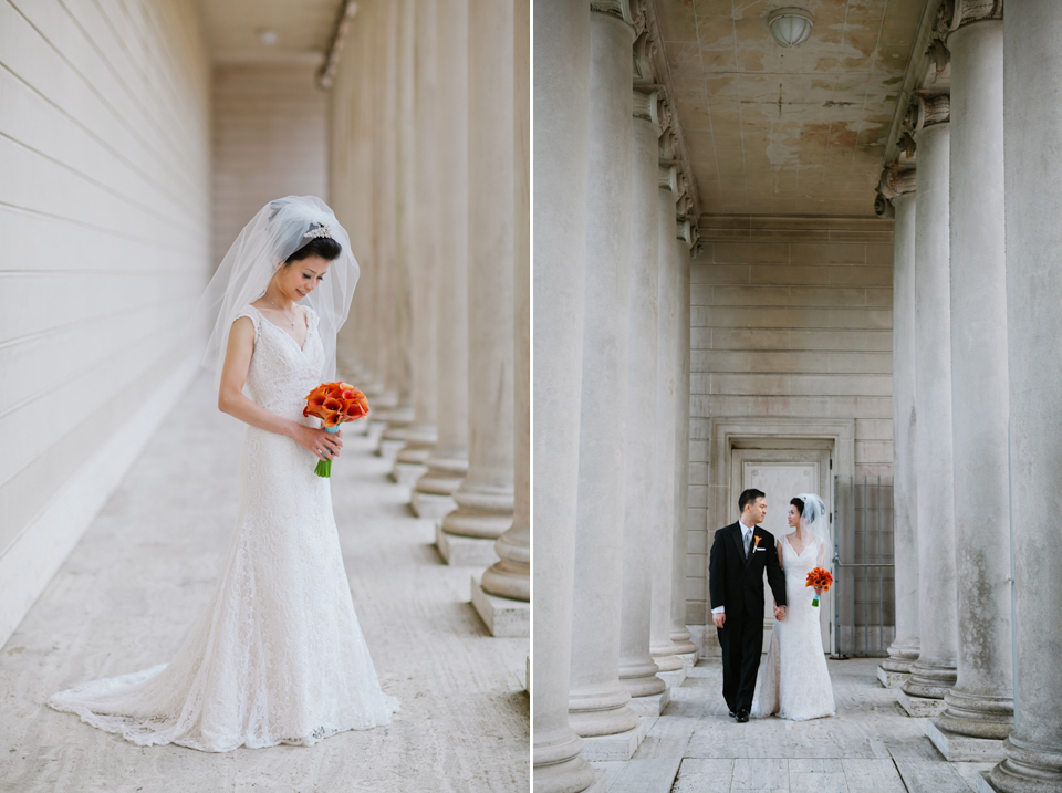 san francisco wedding photographer, legion of honor wedding, legion of honor bride and a groom, architecture wedding, columns, san francisco wedding photographer