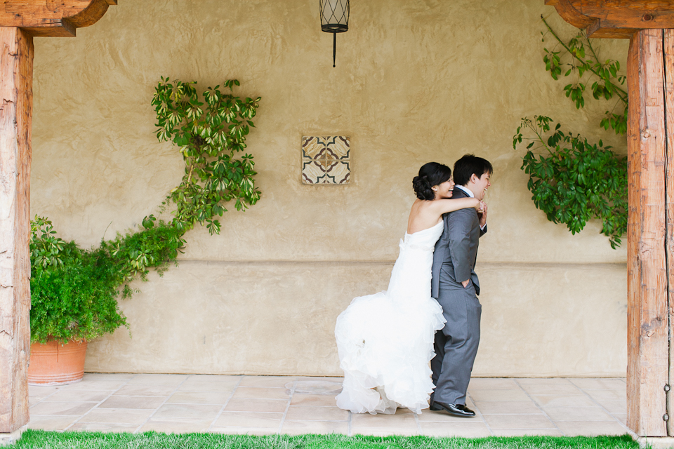 monterey wedding photographer, first look, wedding couple, happy couple, sweet first look