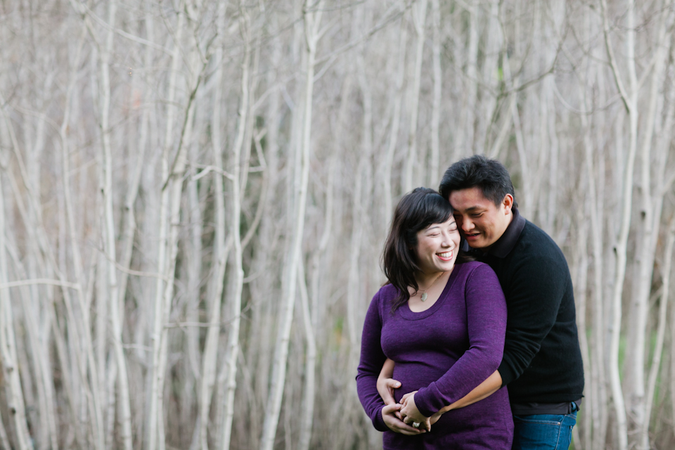 san_francisco_maternity_photographer, tilden park maternity session, tilden park, berkeley maternity photographer, white trees, christmas maternity session, christmas card session, nature maternity session, berkeley bontanical gardens photoshoot