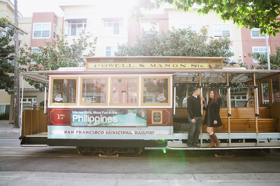 San Francisco Engagement Photography, Inspired by San Francisco, The Twilight Saga, the movie "Up", San Francisco giants engagement, cable cars, handle bar mustache