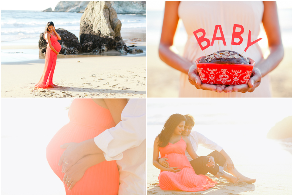 gray whale cove maternity session, pregnancy session, pregnant photos, indian pregnant couple, diy maternity, maxi dress, golden light maternity, baby cake