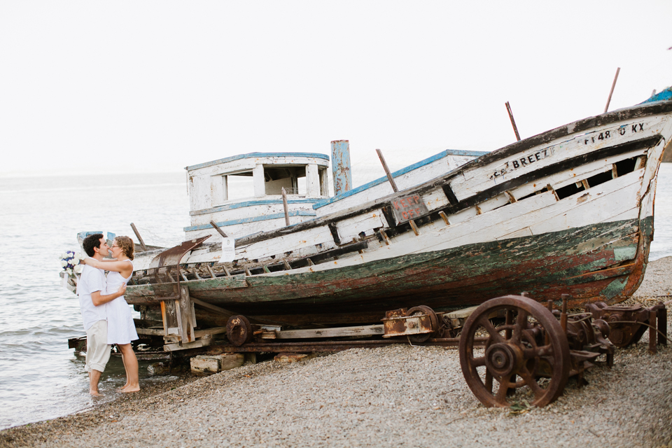 china camp state park wedding, san rafael wedding photographer, elope, elopement wedding, intimate wedding, rustic wedding, untraditional wedding, golden light portraits, rustic steam boat, vintage steam boat, lake, water, small ceremony, diy brides