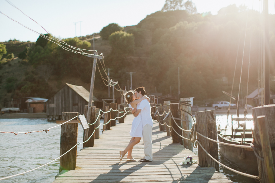 china camp state park wedding, san rafael wedding photographer, elope, elopement wedding, intimate wedding, rustic wedding, untraditional wedding, golden light portraits, rustic steam boat, vintage steam boat, lake, water, small ceremony, diy brides